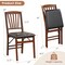Set of 2 Folding Chairs with Padded Seat and Rubber Wood Frame-Brown